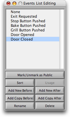 All oven events entered