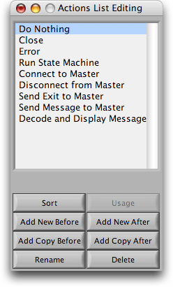 Actions List Editor