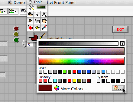 Coloring lights on the panel.